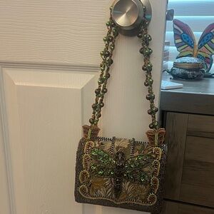 Fairy Core-Elegant Beaded Mini Bag with Dragonfly Design
